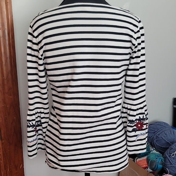 J. Crew Striped Top with Floral Embroidery - Picture 9 of 9